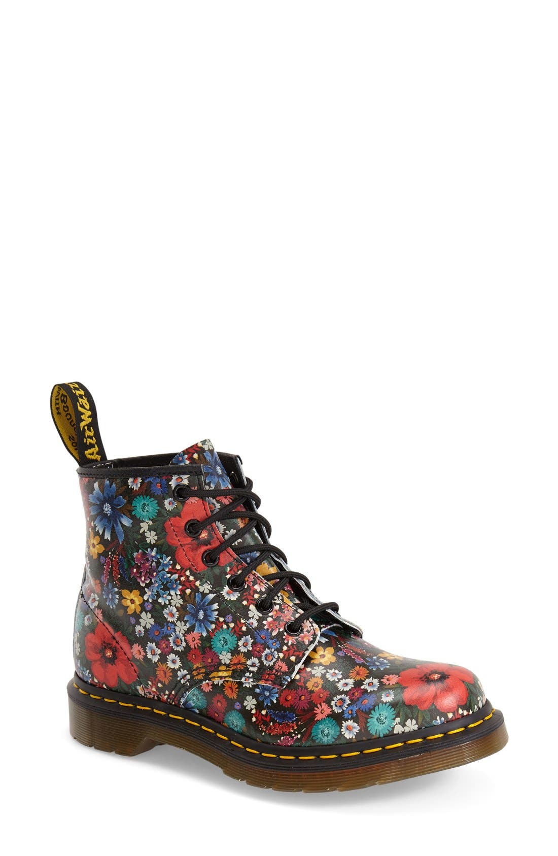 '101' Floral Print Leather Boot, Main, color, FLORAL MULTI