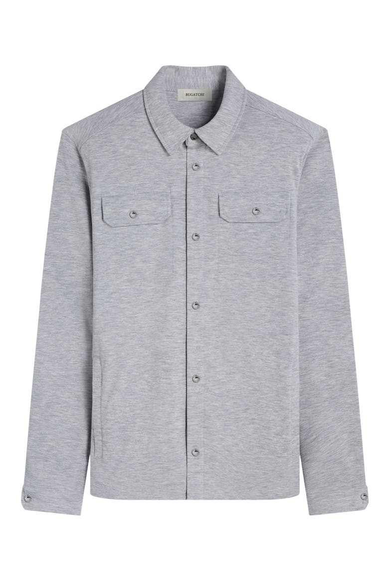 Heathered Kint Snap-Up Shirt Jacket, Alternate, color, CEMENT