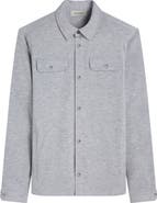 Bugatchi Heathered Kint Snap-Up Shirt Jacket