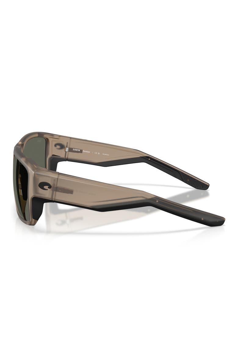 Taxman 59mm Polarized Rectangular Sunglasses, Alternate, color, MATTE BROWN SMOKE / GRAY 580G