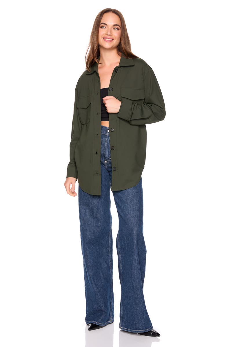 Susana Monaco Shirt Jacket, Alternate, color, Hunter Green