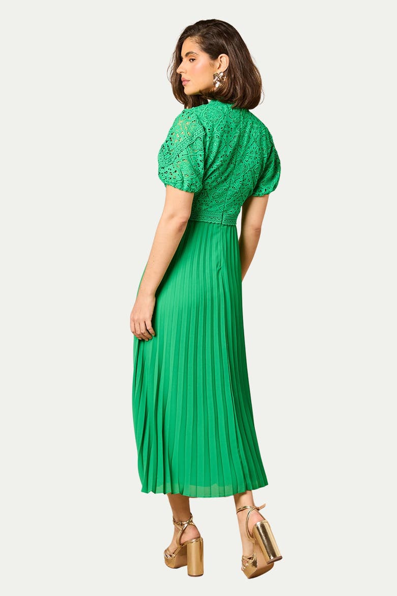 pleated midi dress with sleeves Catalyst this piece is available in sizes XS to XL for a beautifully tailored fit Short Sleeve Pleated Midi Dress