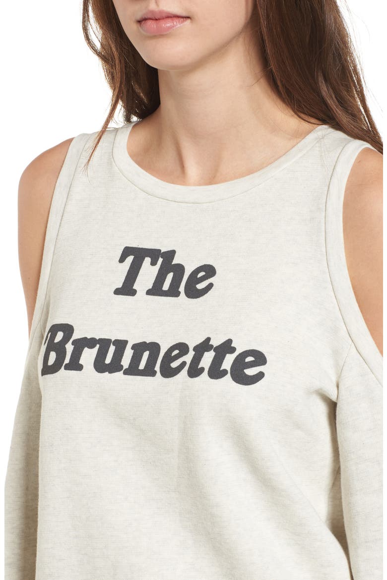 The Brunette Cold Shoulder Sweatshirt, Alternate, color, OATMEAL