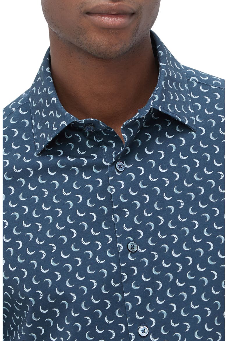 James OoohCotton® Moon Print Button-Up Shirt, Alternate, color, NAVY