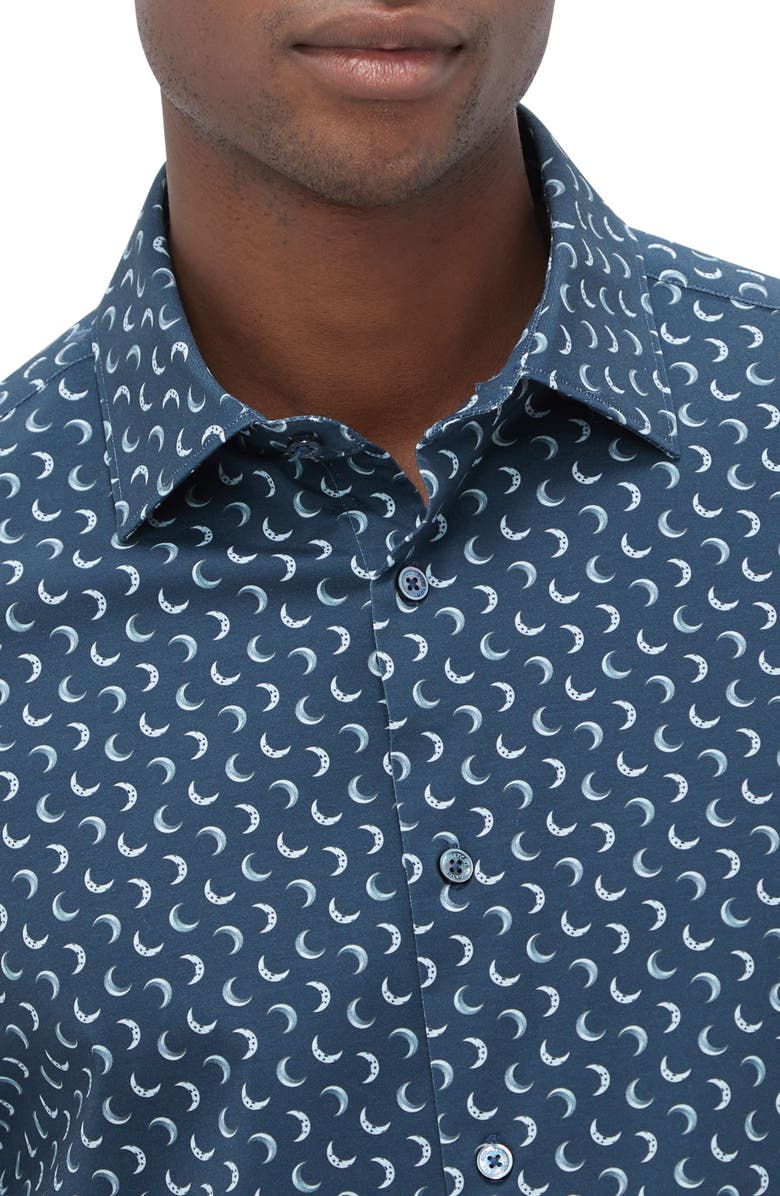 Bugatchi James OoohCotton<sup>®</sup> Moon Print Button-Up Shirt, Alternate, color,