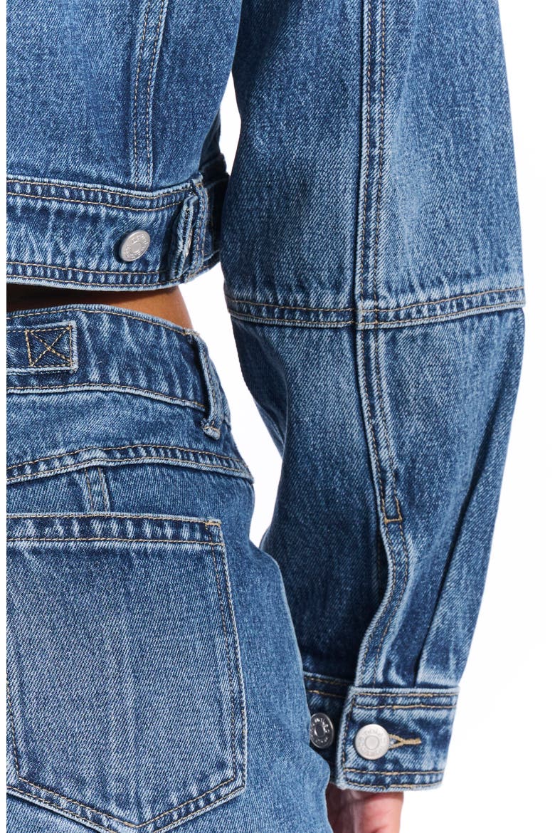 Crop Denim Jacket, Alternate, color, INDIGO WASH