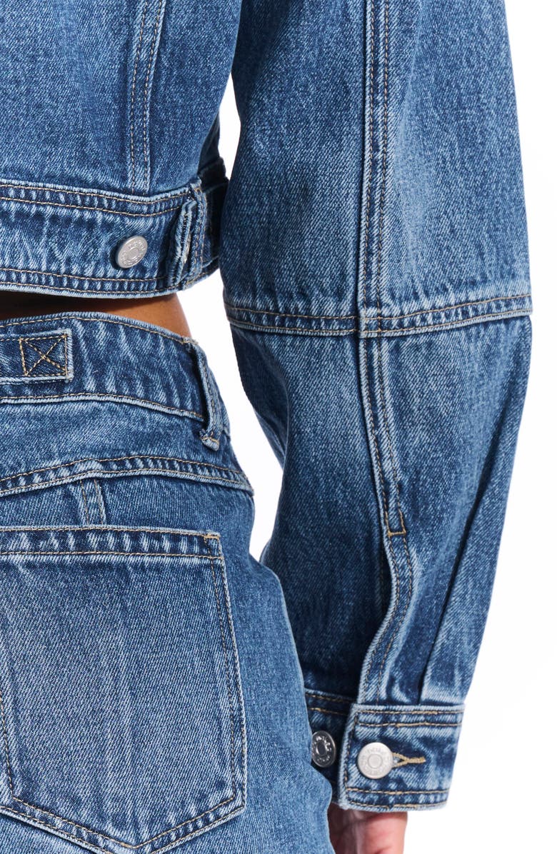 Naked Wardrobe Crop Denim Jacket, Alternate, color, 