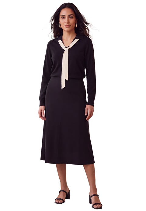 Pullover Tie Collar Sweater