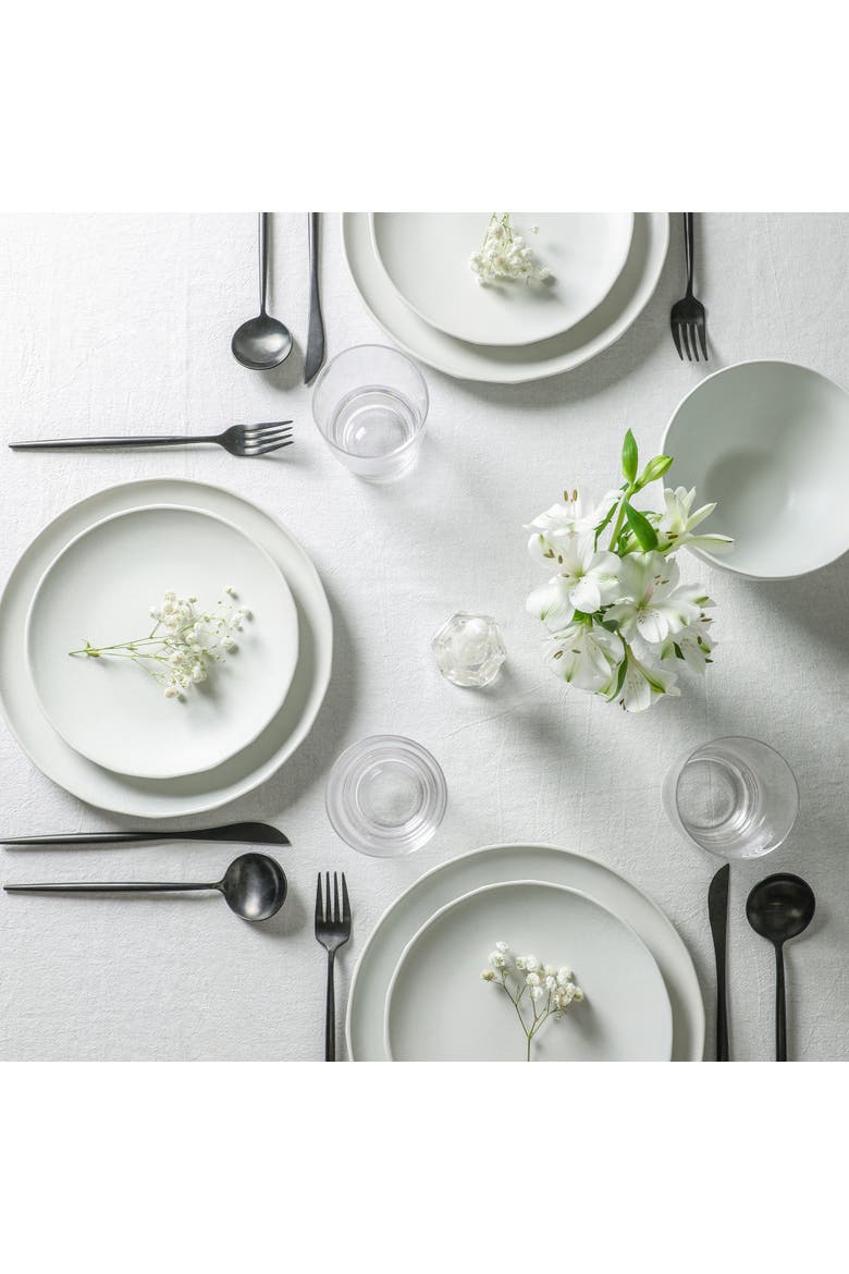 Rio Stoneware 32-Piece Dinnerware Set with Glasses, Alternate, color, Beige
