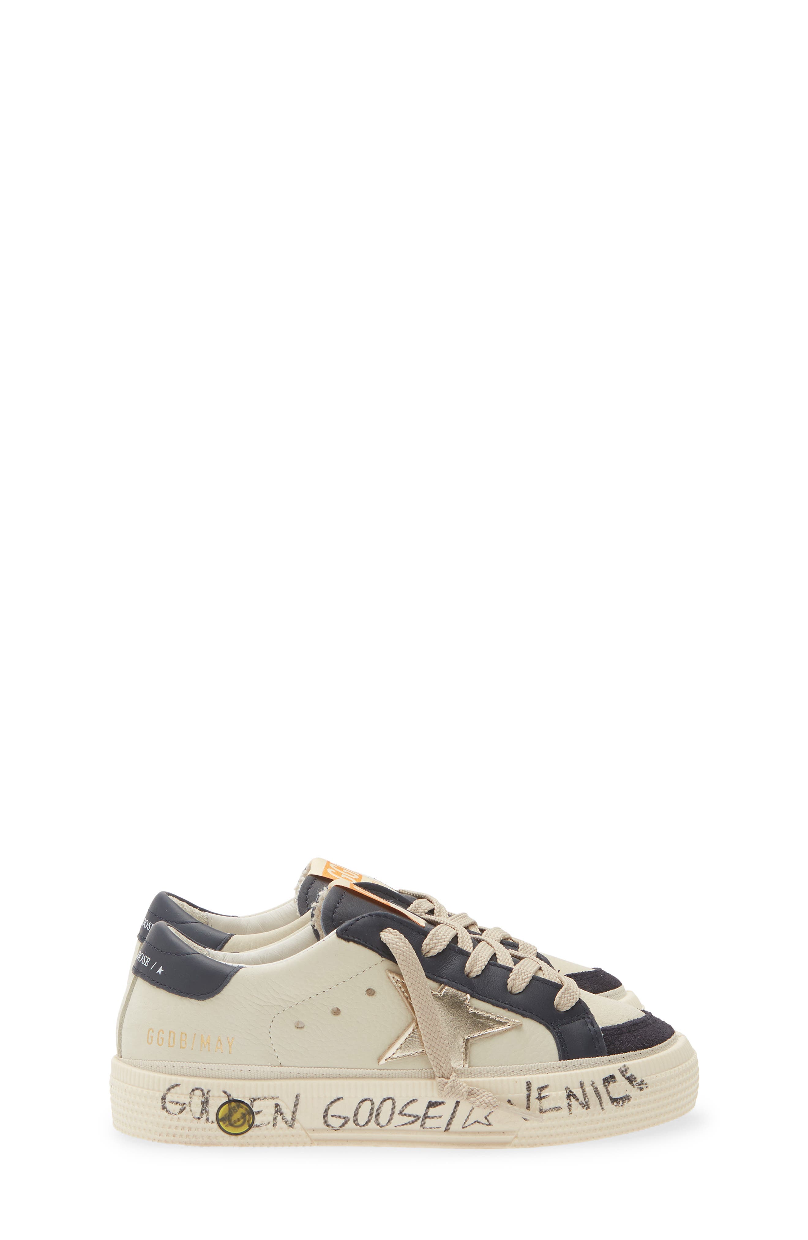 Golden Goose Kids' May Sneaker, Alternate, color, White/ Dark Blue/ Platinum
