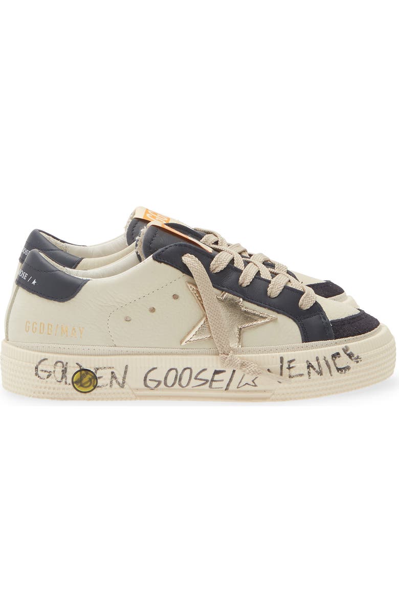 Golden Goose Kids' May Sneaker, Alternate, color, White/ Dark Blue/ Platinum
