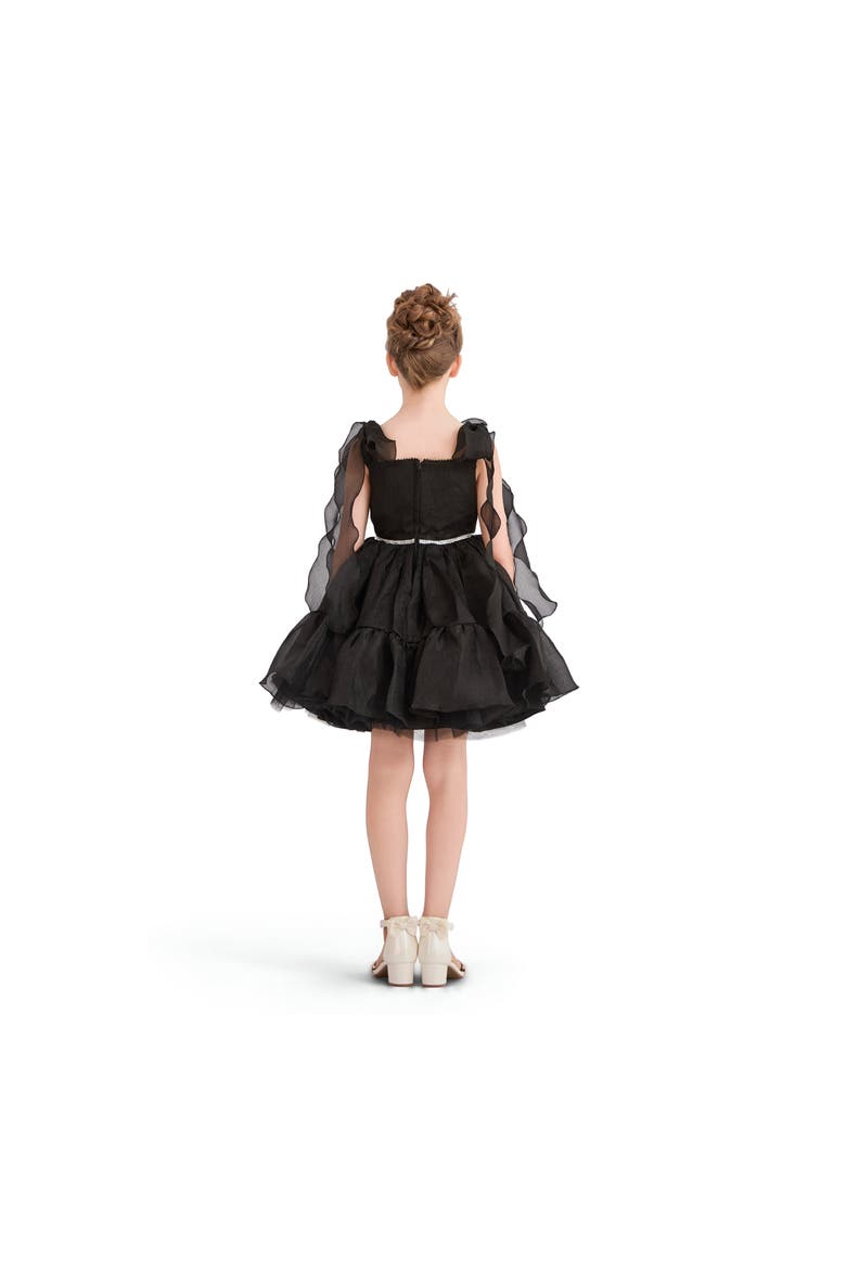 Ruffled Party Dress, Alternate, color, Black