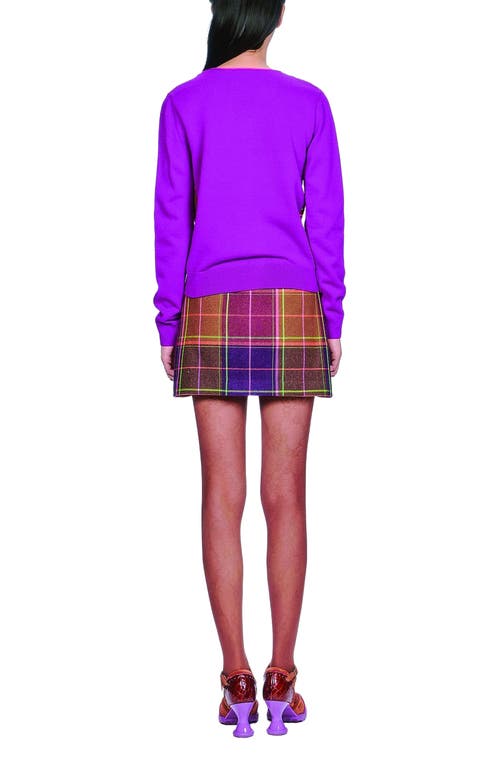Anna Sui Plaid Sweaters Cardigan In Purple
