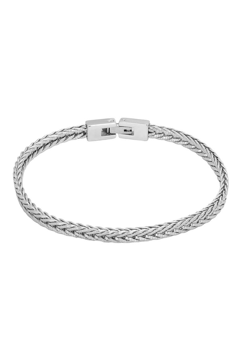Men's Wheat Chain Bracelet, Main, color, SILVER
