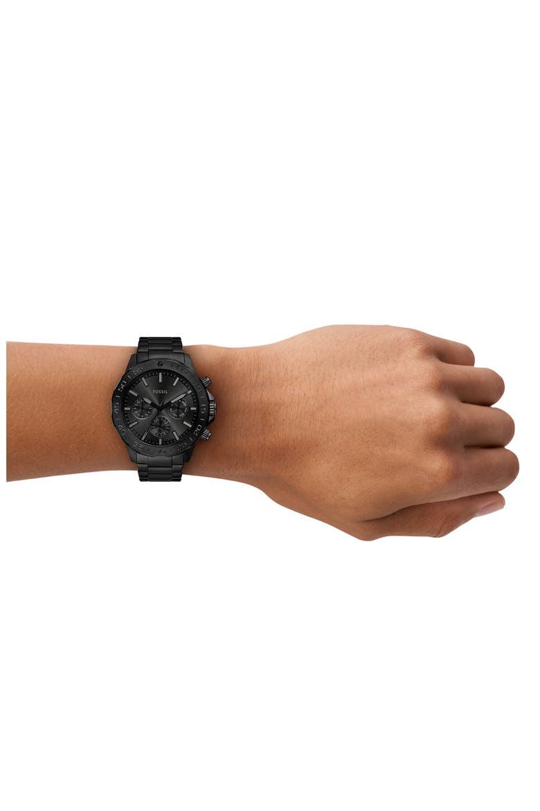 Bannon Three-Hand Quartz Bracelet Watch, 45mm, Alternate, color, BLACK