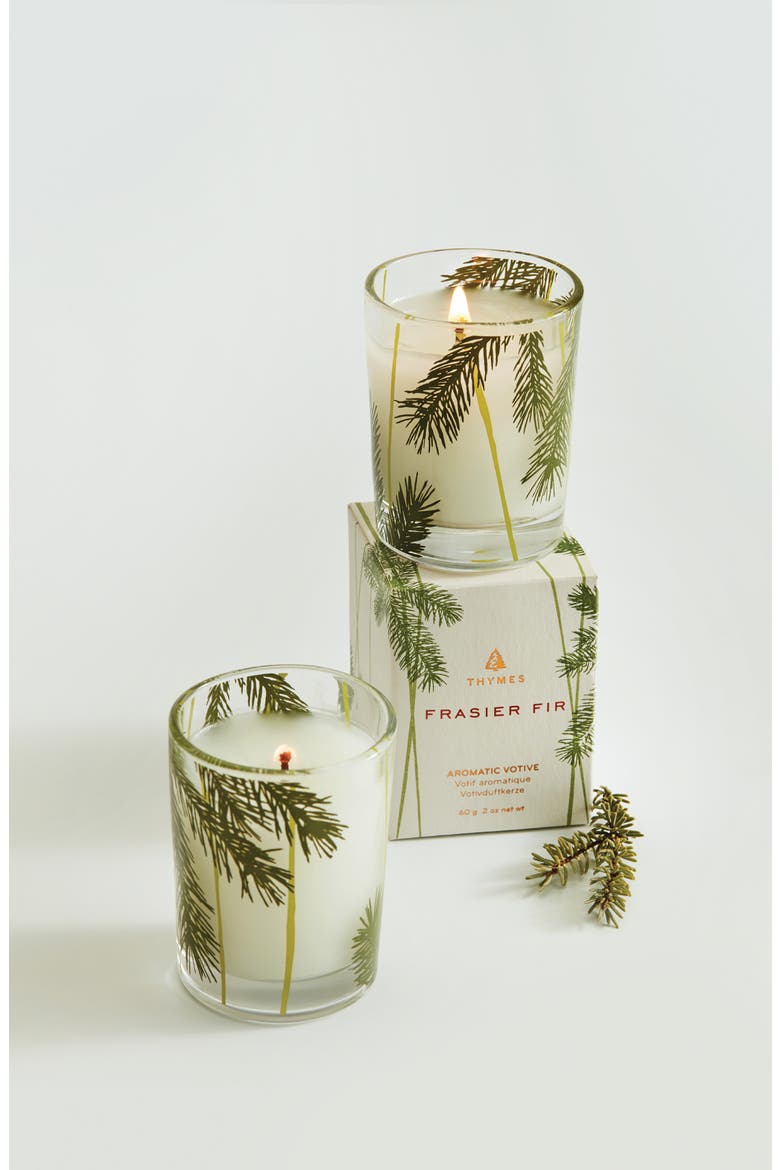 Frasier Fir Pine Needle Votive Candle, Alternate, color, GREEN/CLEAR