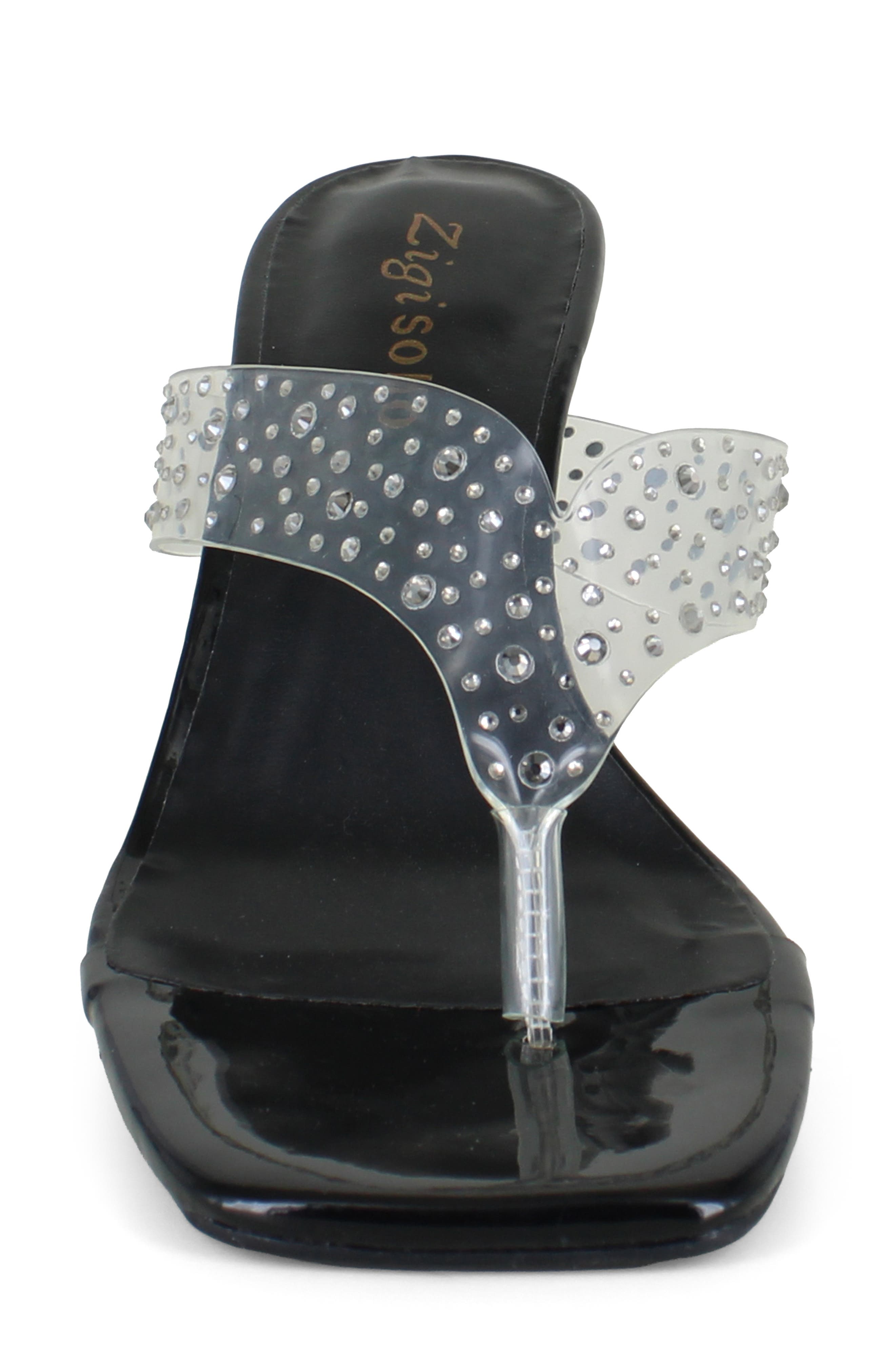 ZIGISOHO Scarlette Rhinestone Sandal, Alternate, color, Black Faux