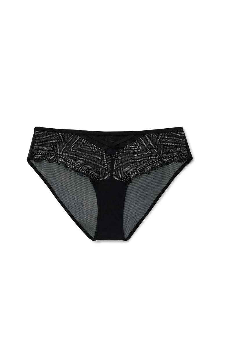 Adore Me Trezza Bikini Panties, Alternate, color, Black