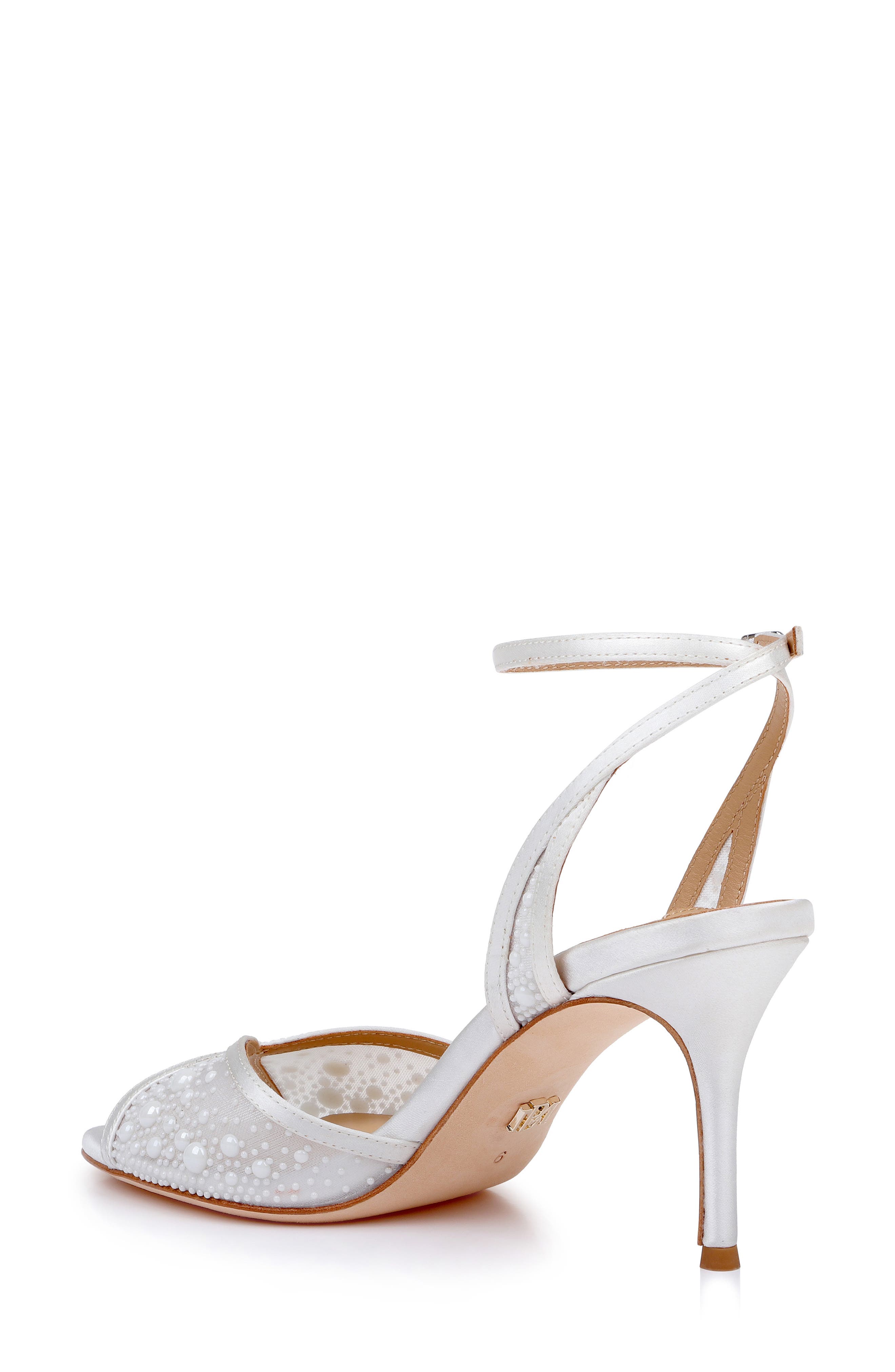 Rhea Ankle Strap Sandal, Alternate, color, WHITESATIN