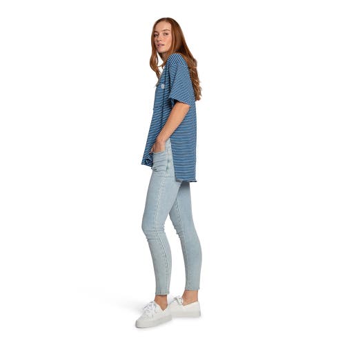 Belle & Bloom Brave Soul Oversized Striped T-shirt In Blue