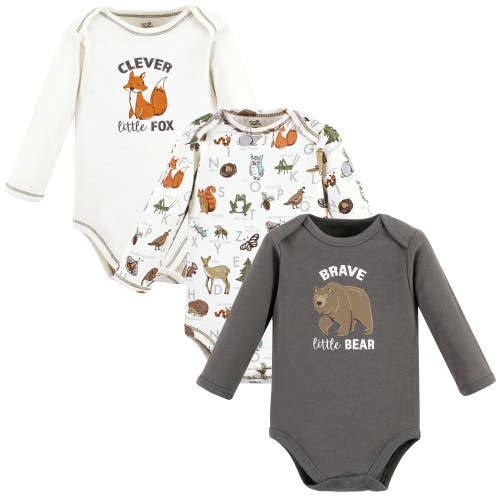 Touched By Nature Organic Cotton Long-sleeve Bodysuits In White