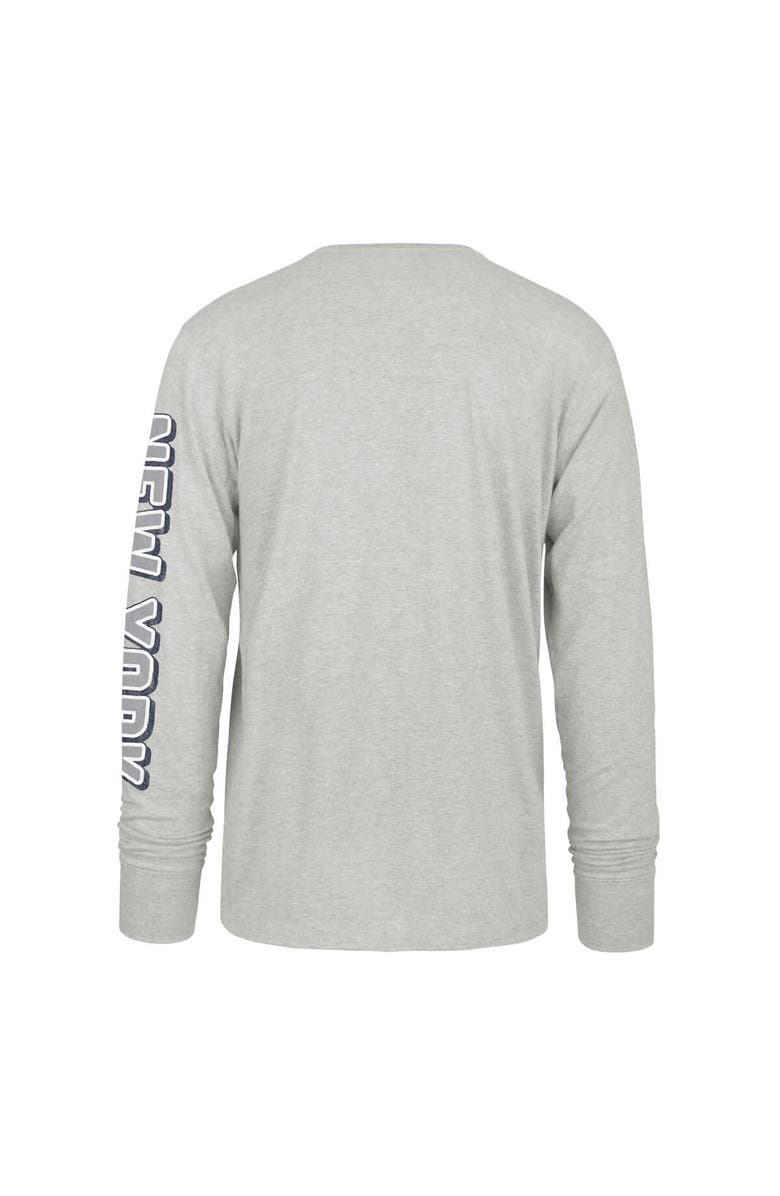 '47 Men's '47 Gray New York Yankees Big & Tall Distressed Franklin Long Sleeve T-Shirt, Alternate, color, Gray