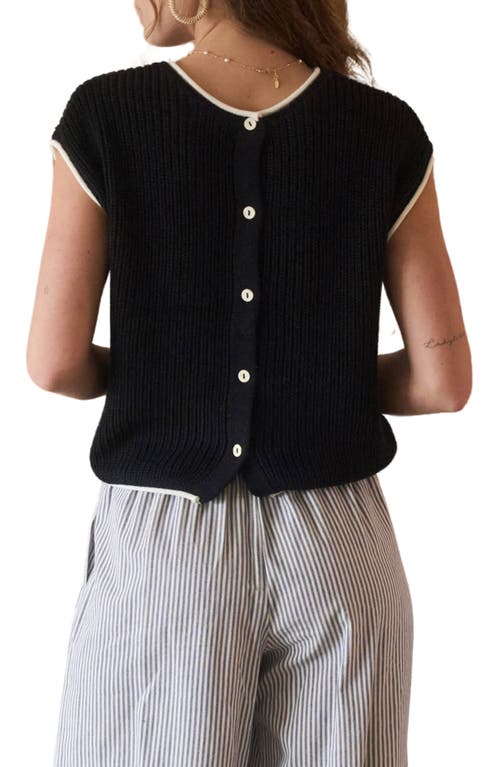 BLU PEPPER BLU PEPPER CAP SLEEVE BUTTON BACK SWEATER