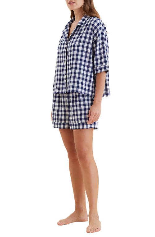PAPINELLE PAPINELLE GINGHAM SEERSUCKER SHORT PAJAMAS