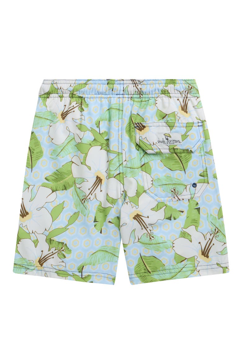 Kids' Hibiscus Swim Trunks, Alternate, color, MINT
