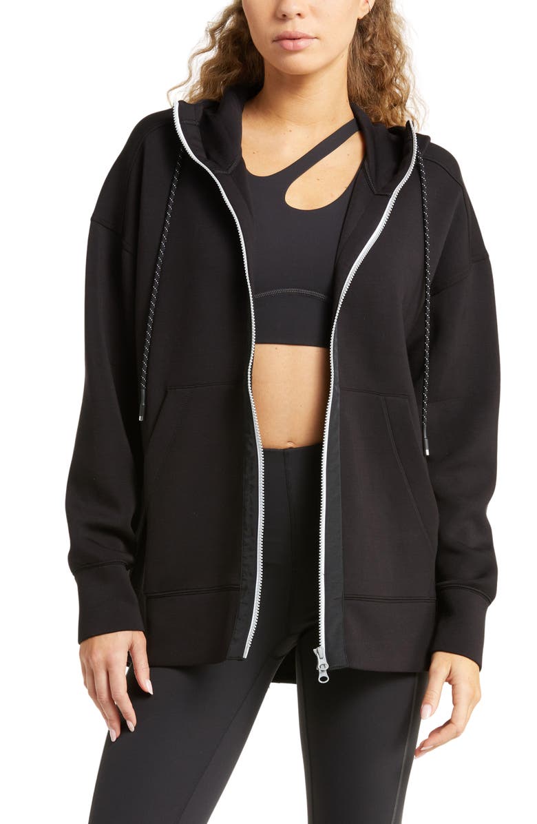 Zella Intention Front Zip Back Vent Hoodie, Main, color,