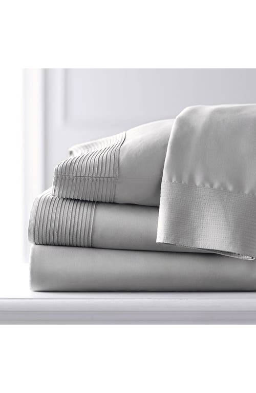 Southshore Fine Linens Premium Collection Pleated Extra Deep Pocket Sheet Set In Steel Grey