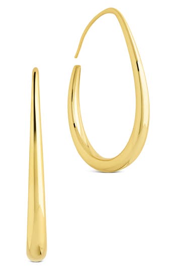Sterling Forever Rosabel Threader Hoop Earrings In Gold