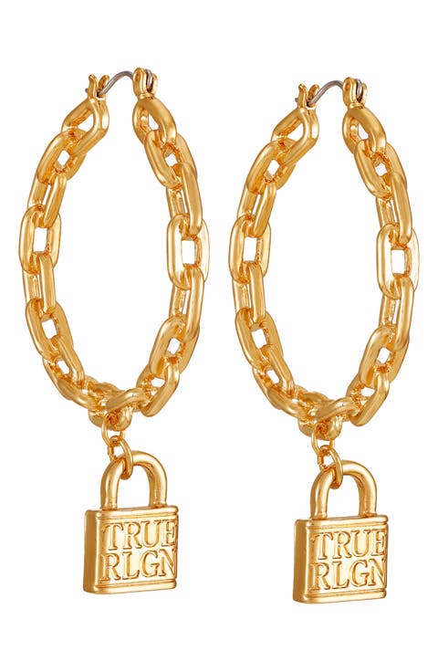 LOGO LOCK HOOP EAR