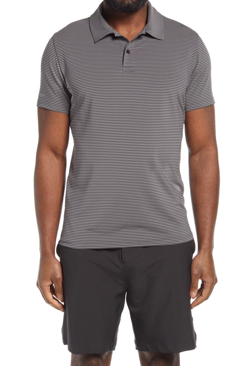 Men's Slim Fit Stripe Performance Golf Polo, Main, color, PHANTOM/ CLOUDBURST STRIPE