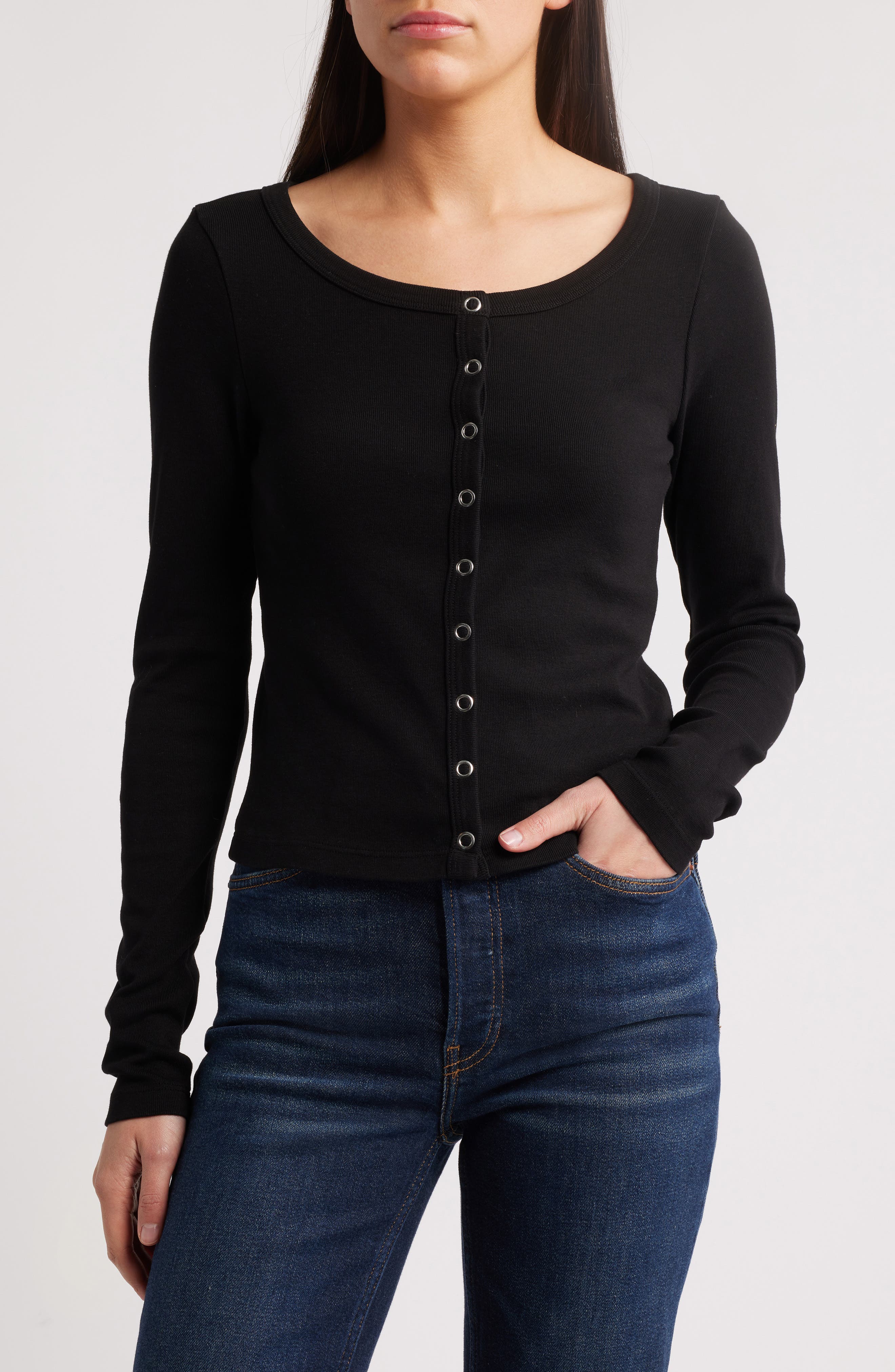 Scoop Neck Cotton Cardigan