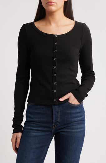 Scoop Neck Cotton Cardigan
