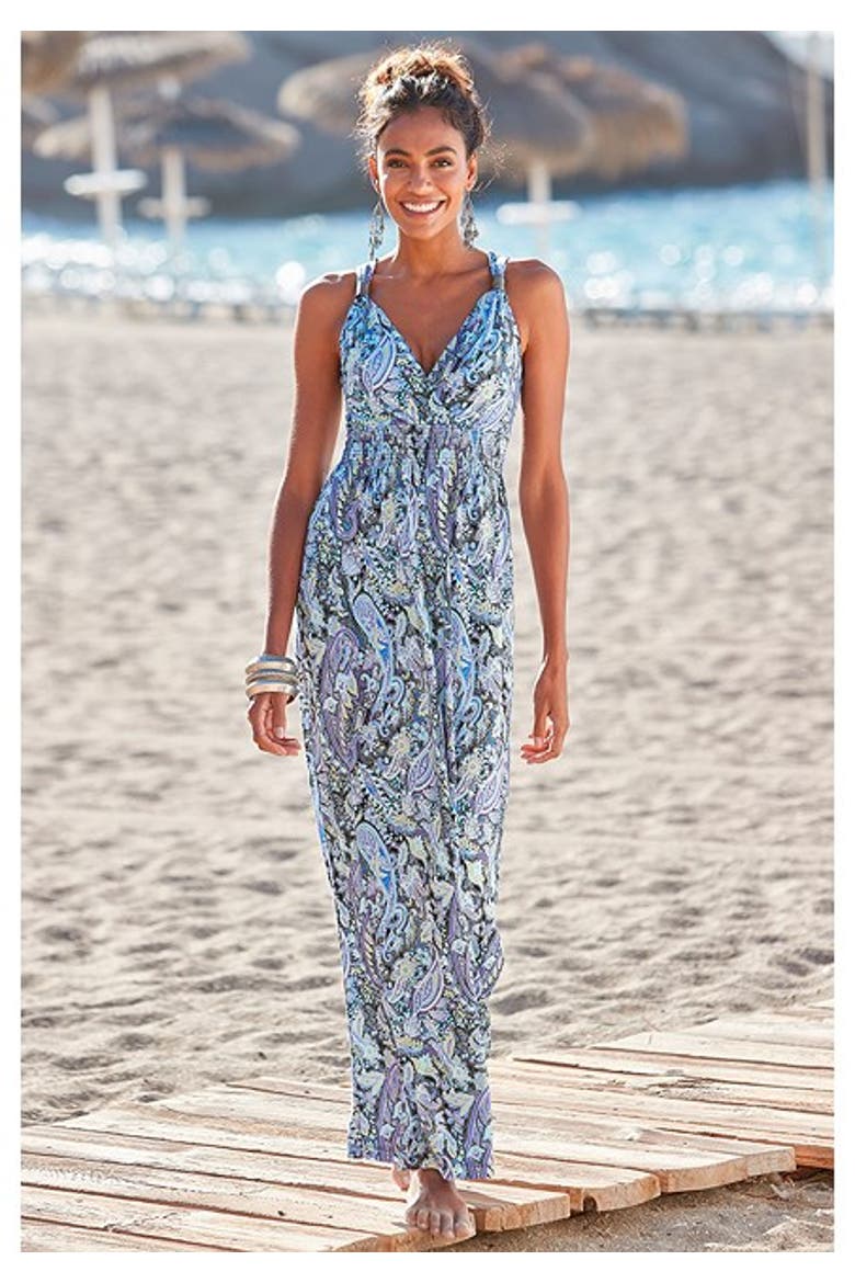 Women's Paisley Print Maxi Dress, Alternate, color, Multi Print