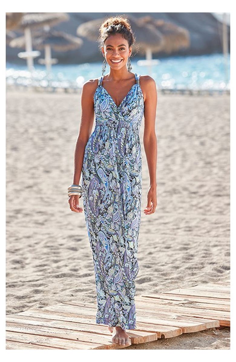 LASCANA Women's Paisley Print Maxi Dress, Alternate, color, Multi Print