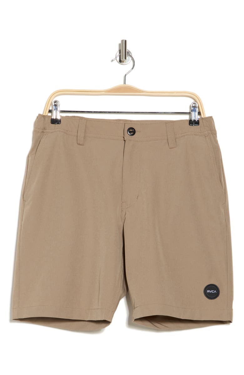 RVCA Triangle Hybrid Chino Shorts, Alternate, color, Dark Khaki