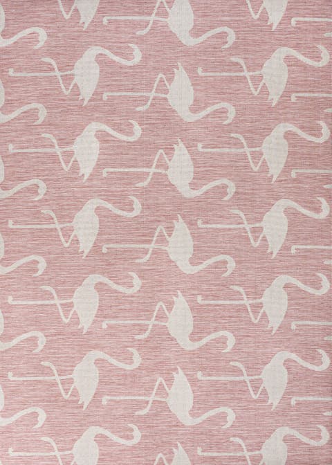 Liana Casual Coastal Flamingos Two-Tone Indoor/Outdoor Area Rug