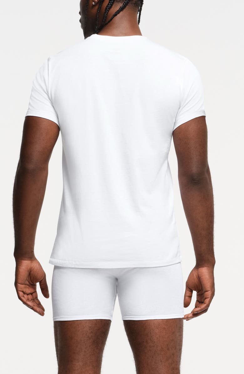 SKIMS 3-Pack Lightweight Cotton T-Shirts, Alternate, color, Chalk