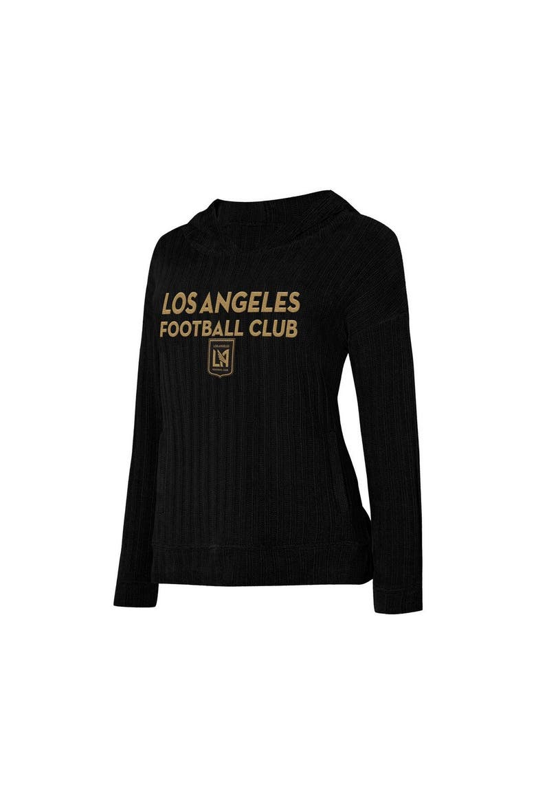 Women's Concepts Sport  Black LAFC Linger Long Sleeve Hooded Top, Main, color, Black