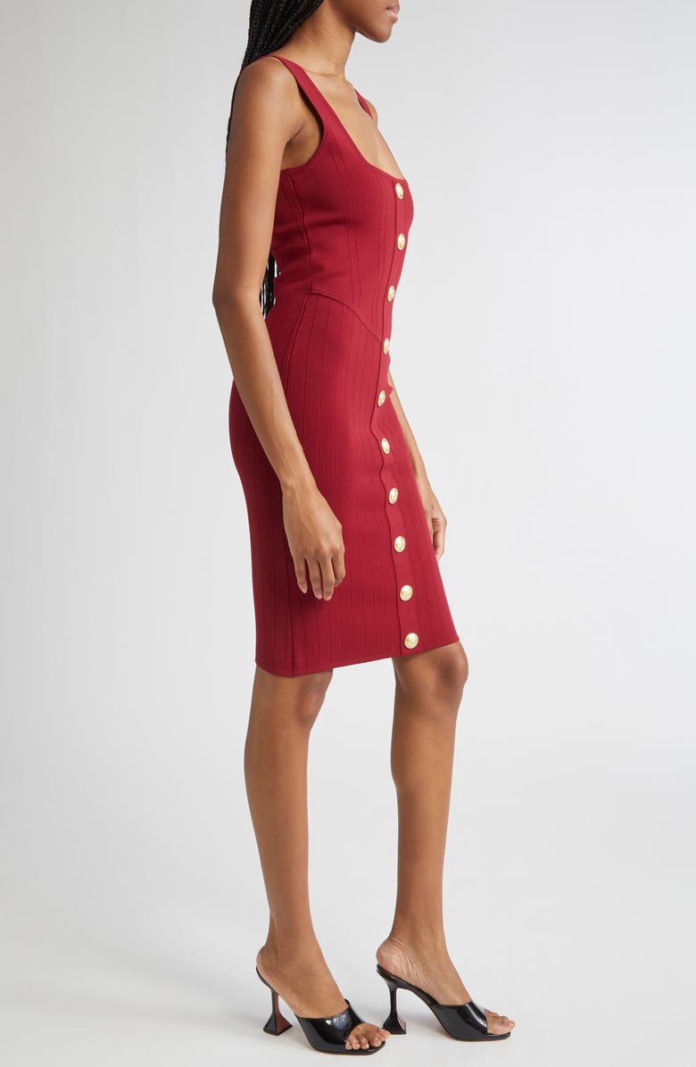 L'AGENCE Soleil Body-Con Knit Dress, Alternate, color, Black Cherry/ Gold