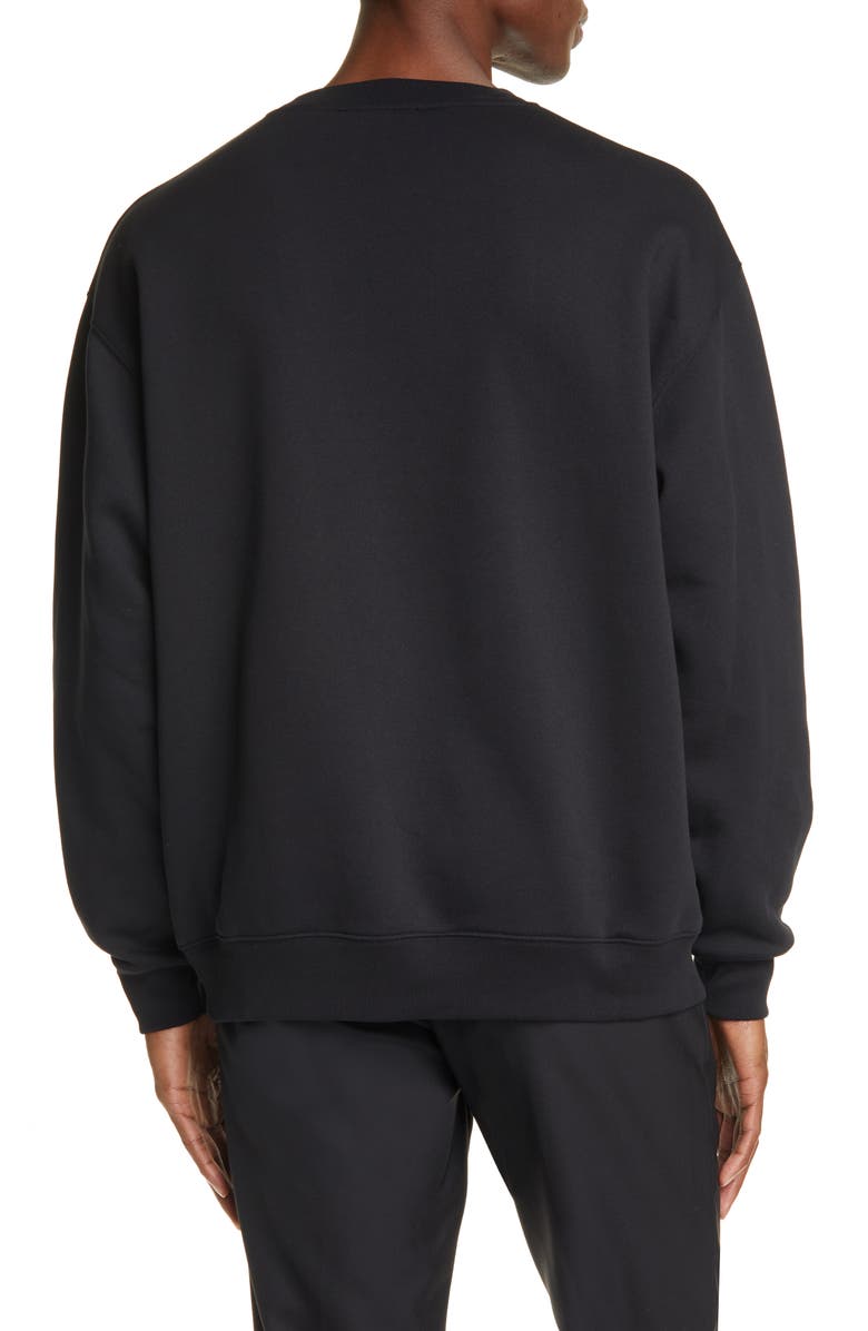 Acne Studios Forba Face Patch Crewneck Sweater, Alternate, color,