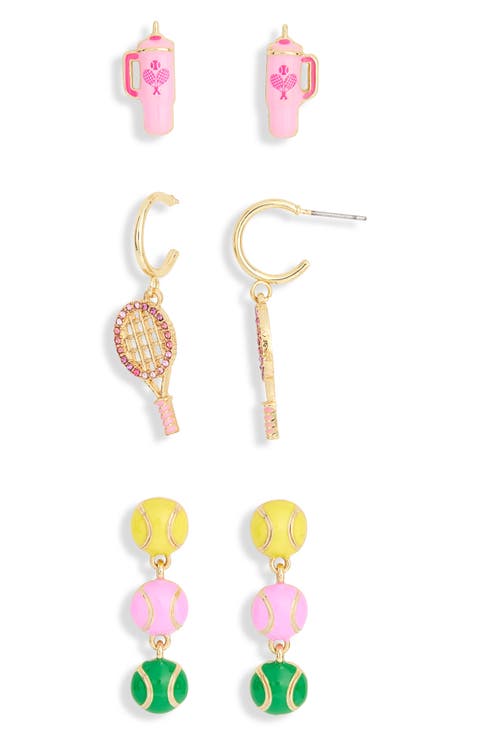 Set of 3 Pairs Match Point Earrings