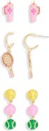 BaubleBar Set of 3 Pairs Match Point Earrings