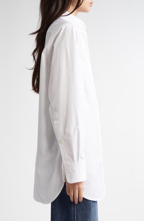 Stella Mccartney Crystal Floral Embellished Button-up Shirt In Pure White