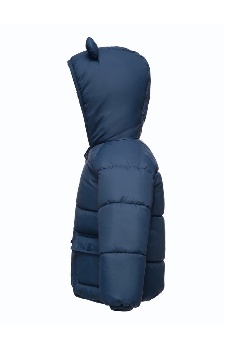 Rokka&Rolla Baby Fleece Lined Bear Puffer Jacket, Alternate, color, Navy