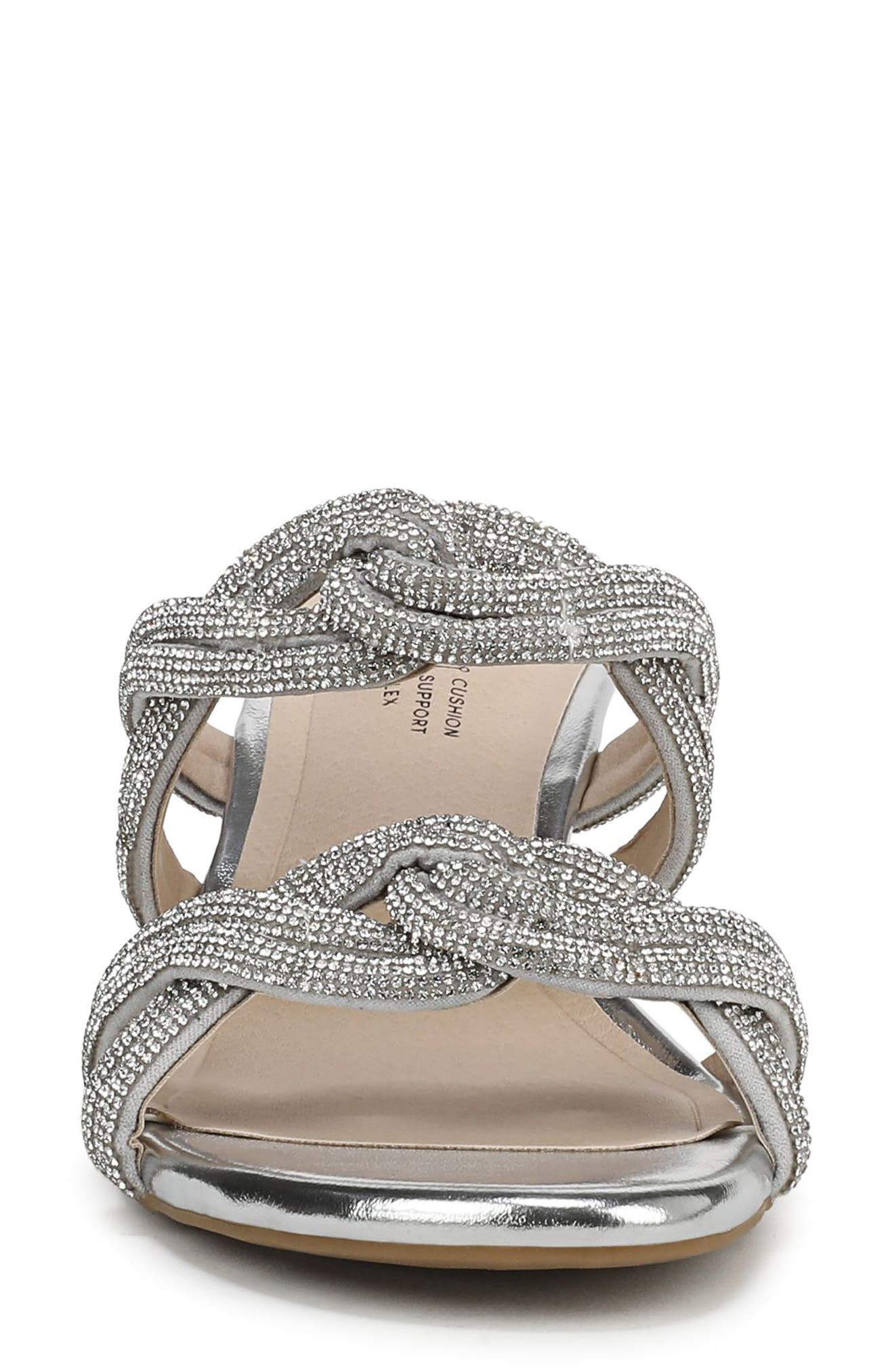 Night Out Crystal Embellished Slide Sandal, Alternate, color, SILVER