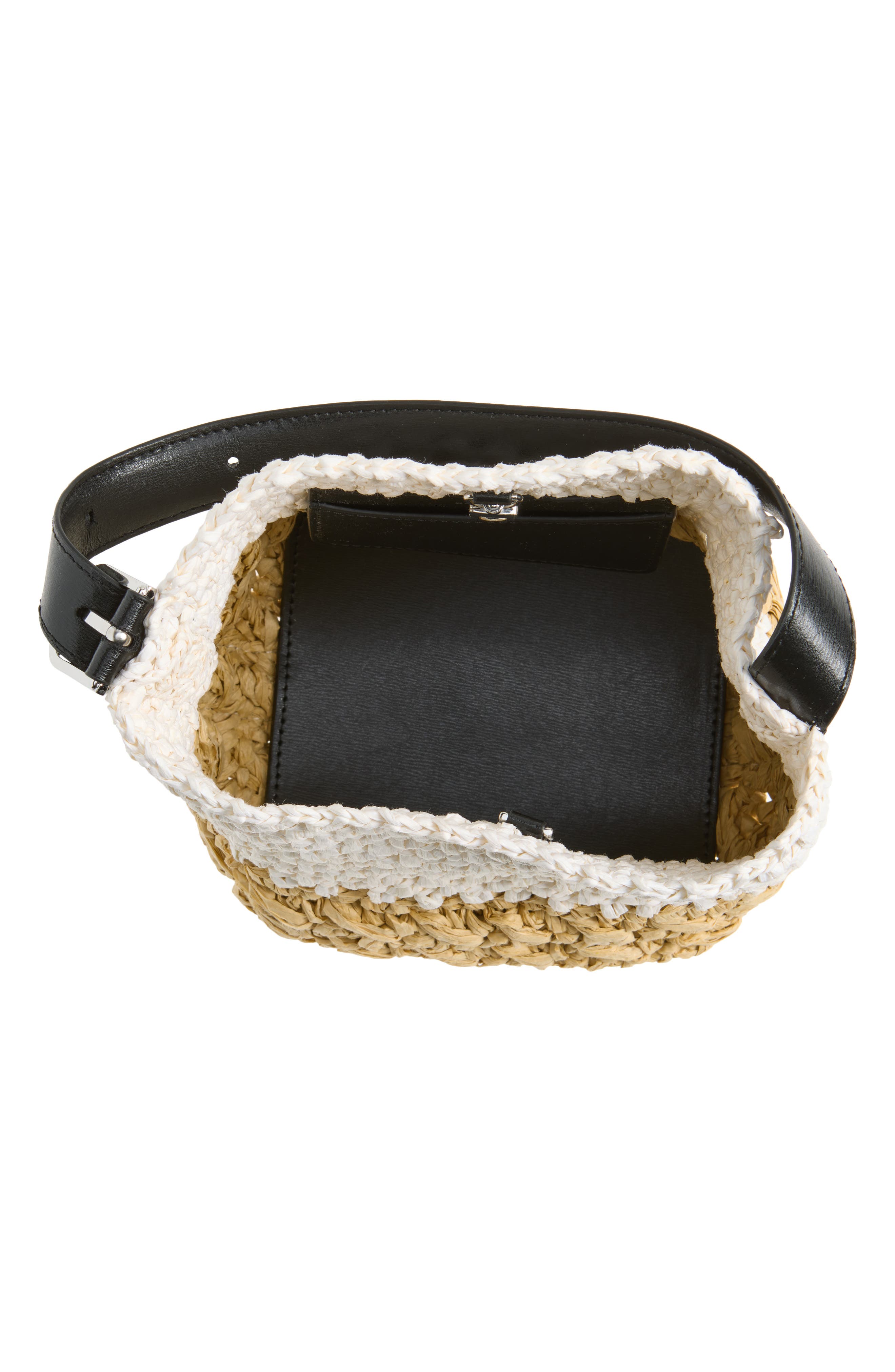 TOTEME Small Belted Paper Straw Tote, Alternate, color, Ecru/ Vanilla